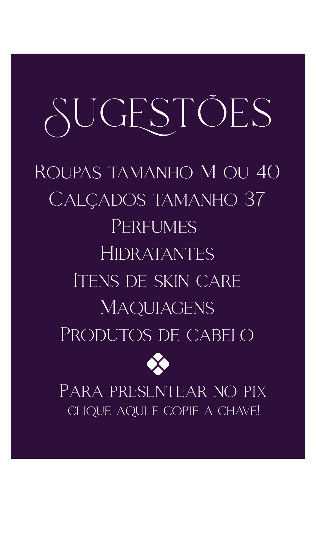Sugestões de presente