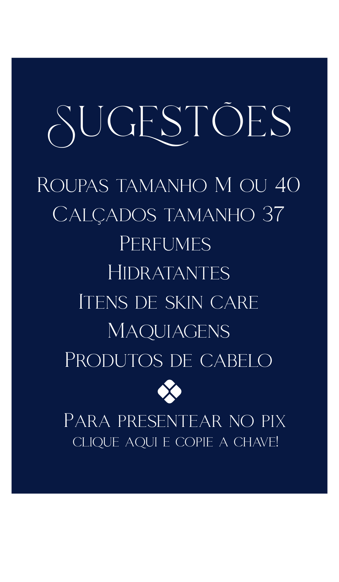 Sugestões de presente
